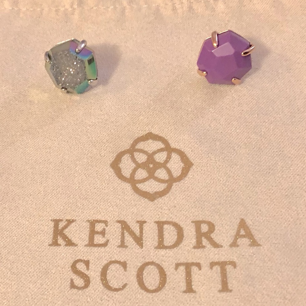 💜🌌 EUC Kendra Scott SET of 2 SINGLE Ryan Stud Earrings 💜🌌